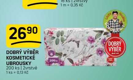 DOBRÝ VÝBĚR KOSMETICKÉ UBROUSKY 200 ks | 2vrstvé 