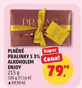 PLNĚNÉ PRALINKY S 3% ALKOHOLEM ENJOY, 215 g 