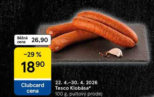 Tesco Klobása, 100 g 