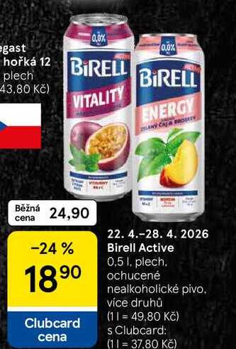 Birell Active plech, 0,5 l