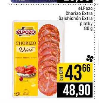 eLPozo Chorizo Extra Salchichón Extra platky 80 g