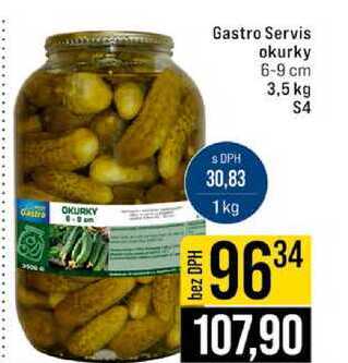 Gastro Servis okurky 6-9 cm 3,5 kg S4 
