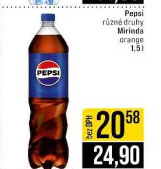 Pepsi různé druhy Mirinda orange 1,5l
