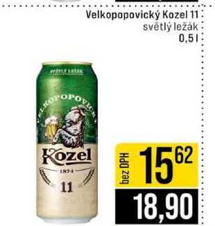 Velkopopovický Kozel 11 světlý ležák 0,5l