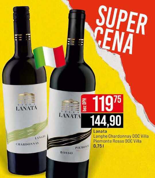 Lanata Langhe Chardonnay DOC Villa Piemonte Rosso DOC Villa 0,75l