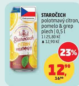 STAROČECH polotmavý citron, 0,5 l