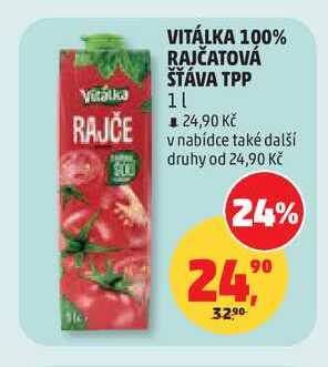VITÁLKA 100% RAJČATOVÁ ŠŤÁVA TPP, 1 l