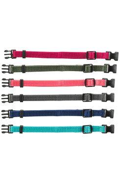 Obojek nylon pro štěňata rozlišovací malina-tyrkys M-L 6ks Tr