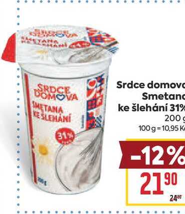 Srdce domova Smetana ke šlehání 31% 200 g  