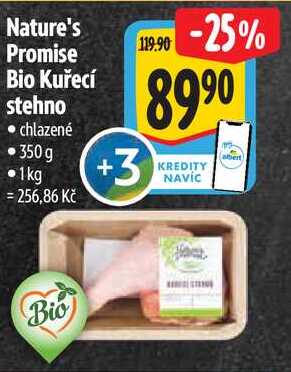 Nature's Promise Bio Kuřecí stehno, 350 g  
