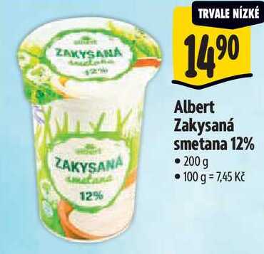 Albert Zakysaná smetana 12%, 200 g  