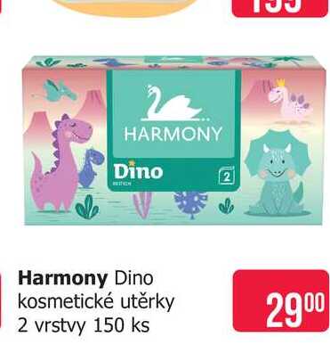Harmony Dino kosmetické utěrky 2 vrstvy 150 ks 