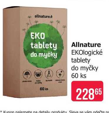 Allnature EKOlogické tablety do myčky 60 ks 