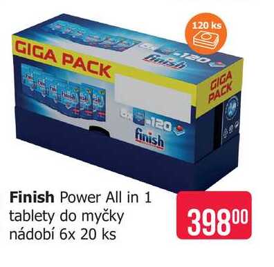 Finish Power All in 1 tablety do myčky nádobí 6x 20 ks 