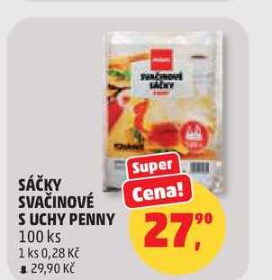 SÁČKY SVAČINOVÉ S UCHY PENNY, 100 ks 