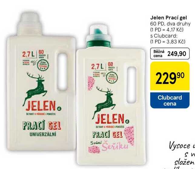 Jelen Prací gel, 60 PD, dva druhy
