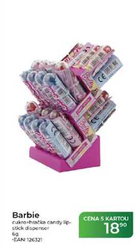 Barbie cukro hračka candy lip-stick dispenser 6g 