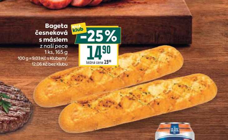 Bageta česneková s máslem z naší pece 1ks, 165 g