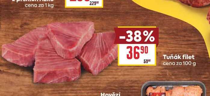 Tuňák filet cena za 100 g 
