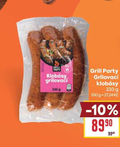 Grill Party Grilovací klobásy 330 g 