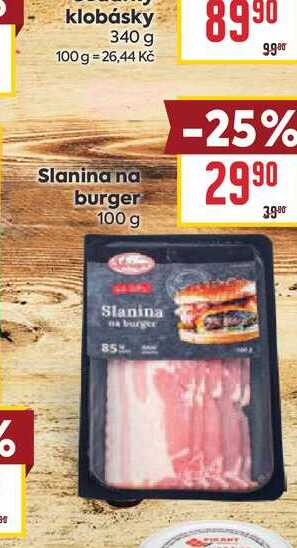 Slanina na burger 100 g
