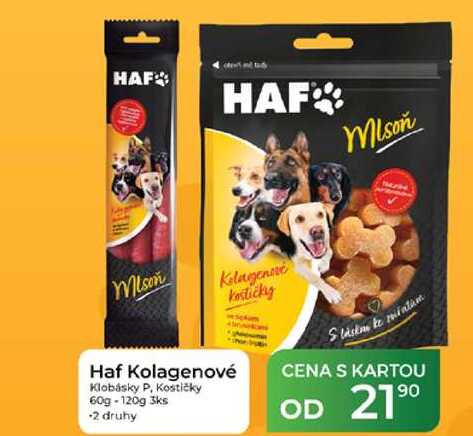 Haf Kolagenové Klobásky P, Kostičky 60g-120g 3ks  