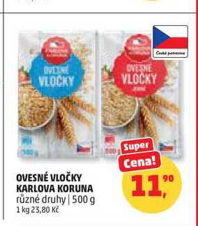 OVESNÉ VLOČKY KARLOVA KORUNA, 500 g