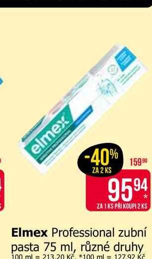 Elmex Professional zubní pasta 75 ml, různé druhy