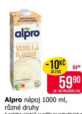 Alpro nápoj 1000 ml, různé druhy 