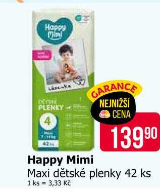 Happy Mimi Maxi dětské plenky 42 ks 