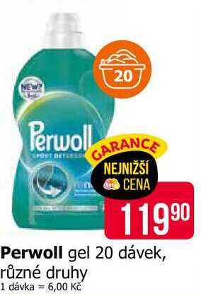 Perwoll gel 20 dávek, různé druhy 