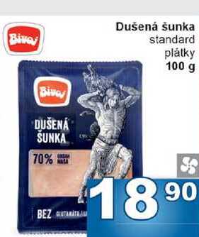 Dušená šunka standard plátky 100 g 