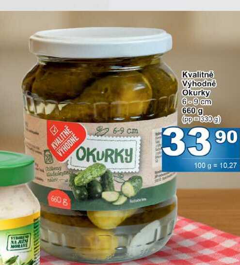 Kvalitně Výhodně Okurky 6-9 cm 660 g