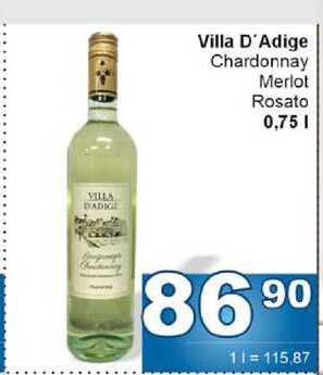 Villa D'Adige Chardonnay Merlot Rosato 0,75l