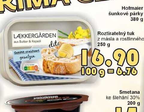 Roztíratelný tuk z másla a rostlinného 250 g 