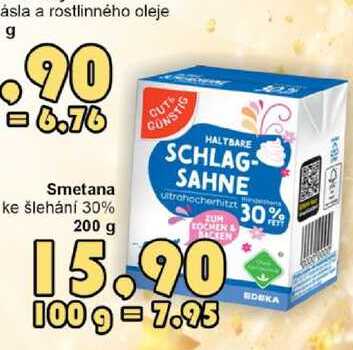 Smetana ke šlehání 30% 200 g 