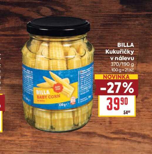 BILLA Kukuřičky v nálevu 370/190 g 