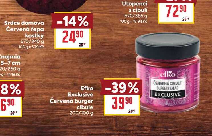 Efko Exclusive Červená burger cibule 200/100 g 