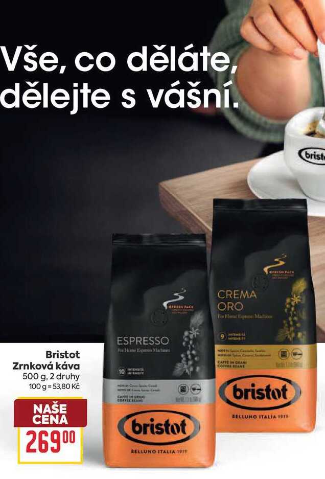 Bristot Zrnková káva 500 g