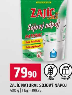 ZAJÍC NATURAL SÓJOVÝ NÁPOJ 400 g