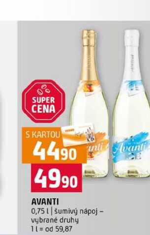 AVANTI 0,75l šumivý nápoj vybrané druhy