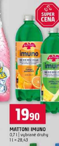 MATTONI IMUNO 0,7l vybrané druhy