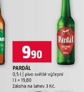 Pardal 0,5l pivo světlé výčepní