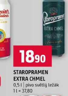 STAROPRAMEN EXTRA CHMEL 0,5l pivo světlý ležák 
