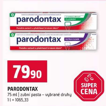 PARODONTAX 75 ml zubní pasta vybrané druhy