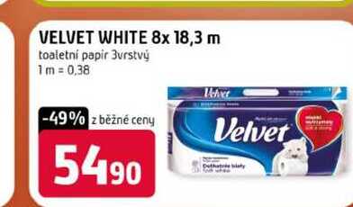 VELVET WHITE 8x 18,3 m toaletní papir 3vrstvý 