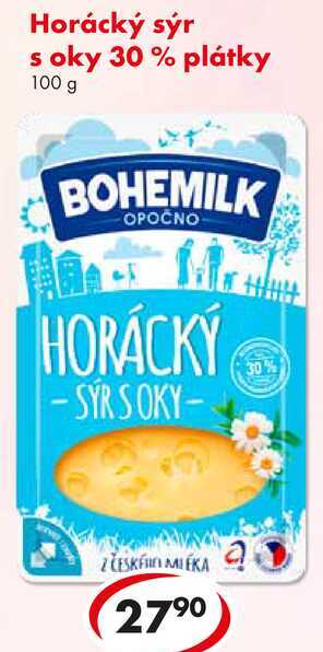 Horácký sýr s oky 30 % plátky, 100 g