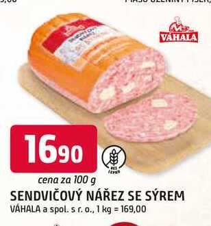 SENDVIČOVÝ NÁŘEZ SE SÝREM 100g