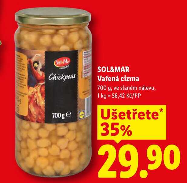 SOL&MAR Vařená cizrna, 700 g