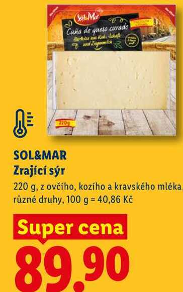 SOL&MAR Zrající sýr, 220 g